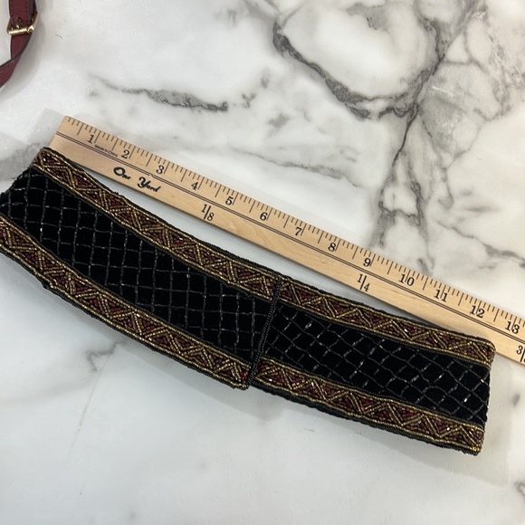 Vintage Christian‎ Dior Ceintures Wide Beaded Beaded Designer Belt Small Medium - Picture 9 of 10